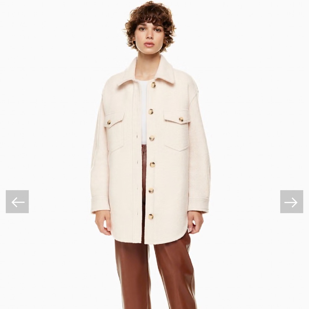 Aritzia Wilfred Cream Button-Up Jacket